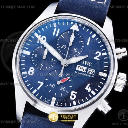 APS공장 IWC 파일럿 크로노그래프 388101 블루다이얼 블루가죽스트랩 Pilot Chrono IW388101 SS/LE Blue APSF SA69385