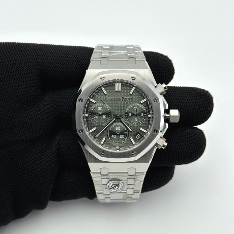 APS공장 오데마피게 로얄오크 크로노그래프 스틸 그린다이얼 브레이슬릿 26240 V2 Royal Oak Chrono 26240 SS APSF 1:1 Best Edition Green Dial on SS Bracelet SA4401 Super Clone