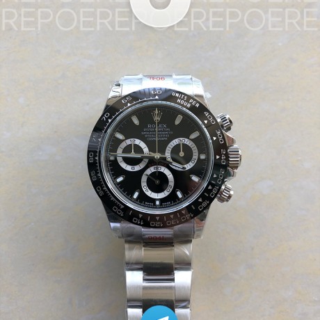 QF공장 롤렉스 세라믹 데이토나 스틸 블랙다이얼 브레이슬릿 Daytona 116520 QF 1:1 Best Edition Black Dial on SS Bracelet SA4130