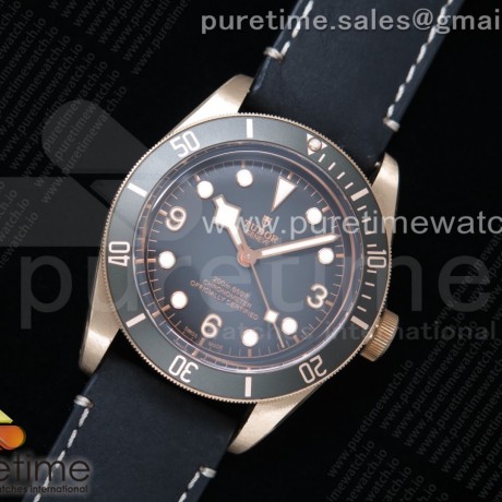 ZF공장 튜더 헤리티지 블랙베이 43 브론조 그레이 가죽스트랩 Heritage Black Bay Bronze Gray on Leather Strap A2824