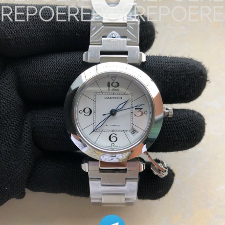 V9공장 파샤 35미리 화이트다이얼 Pasha W31074M7 35mm SS V9F Best Edition White Dial on SS Bracelet A2892 to Cal.049