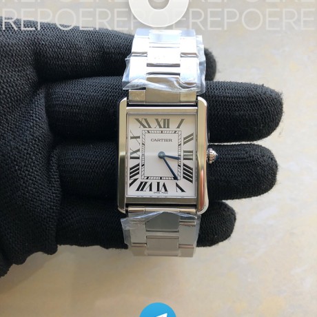 GP공장 까르띠에 탱크솔로 27MM Tank Solo SS White Dial on SS Bracelet Ronda Quartz