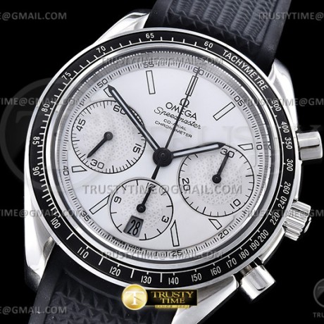 HR공장 오메가 스피드마스터 레이싱 크로노그래프 화이트다이얼 러버스트랩 Speedmaster Racing Chrono 40mm SS/RU Wht HRF C3330
