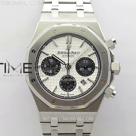 IP공장 오데마피게 로얄오크 크로노그래프 스틸 실버다이얼 블랙서브다이얼 브레이슬릿 Royal Oak Chrono 26331ST SS IPF 1:1 Best Edition Silver Dial Black subdial on SS Bracelet A7750