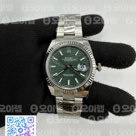 CLEAN공장 롤렉스 데이저스트 41 스틸 그린플루티드다이얼 플루티드베젤 쥬빌레브레이슬릿 클린 DJ2 41mm Jub Flt 904L SS/SS Grn-P/Stk Clean VR3235 클린공장