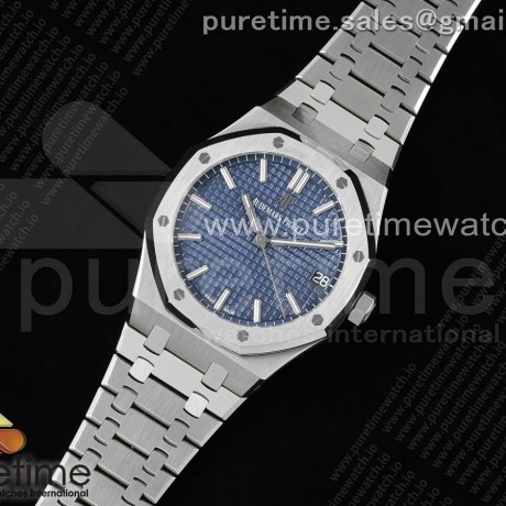 APS공장 오데마피게 로얄오크 15500 스틸 블루다이얼 브레이슬릿 Royal Oak 41mm 15500 SS APSF 1:1 Best Edition Blue Textured Dial on SS Bracelet SA4302 Super Clone