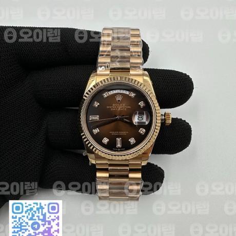 BP공장 롤렉스 데이데이트 36 로즈골드 금통 초코다이얼 브레이슬릿