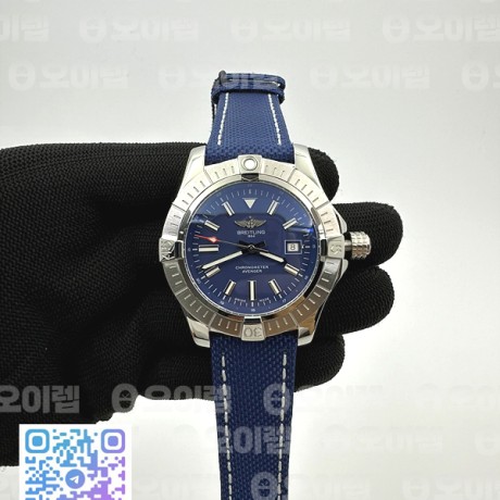 TF공장 브라이틀링 어벤져 43 스틸 블루다이얼 나일론스트랩 Avenger Automatic 43mm SS TF 1:1 Best Edition Blue Dial on Blue Nylon Strap A2824