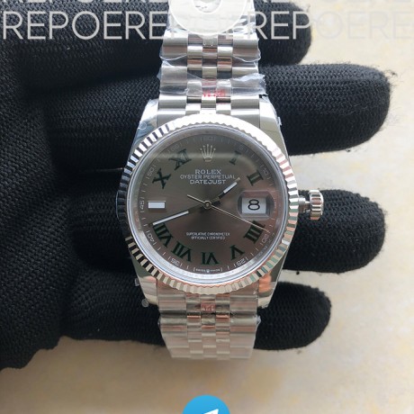 GM공장 롤렉스 데이저스트 36 스틸 윔블던 슬레이트로만 그레이다이얼 쥬빌레브레이슬릿 DJ 36mm Jub Flt 904 SS/SS Grey/Rmn GMF VR3235