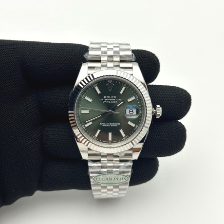 [26.01 UP] CLEAN공장 롤렉스 데이저스트 41 스틸 그린다이얼 플루티드베젤 쥬빌레브레이슬릿 DateJust 41mm 126334 904L SS Clean Plus 1:1 Best Edition Green Dial Stick Marker On Jubilee Bracelet DD3235 클린 플러스