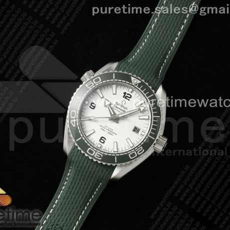 VS공장 오메가 씨마스터 플래닛오션 600M 그린베젤 그린러버스트랩 Planet Ocean 43.5mm SS VSF 1:1 Best Edition Green Bezel White Dial on Green Rubber Strap A8900 Super Clone