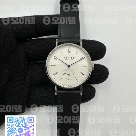 MK공장 노모스 탕고맛 화이트다이얼 가죽스트랩 Tangente 38mm MKS 1:1 Best Edition White Dial Red "12" on Black Leather Strap A23J