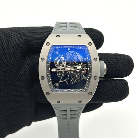 ZF공장 리차드밀 RM055 티타늄 스켈레톤다이얼 그레이러버스트랩 RM055 Titanium Carbide ZF 1:1 Best Edition Skeleton Dial On Gray Shark Rubber Strap RMUL2 Super Clone