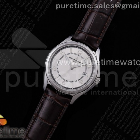 ZF공장 바쉐론콘스탄틴 피프티식스 실버다이얼 가죽스트랩 Fiftysix SS 40mm ZF 1:1 Best Edition Silver Dial on Brown Leather Strap A1326