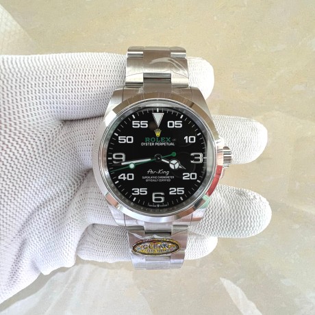 Clean공장 롤렉스 에어킹 블랙다이얼 브레이슬릿 클린공장 Air-King 126900 Clean 1:1 Best Edition 904L Steel Black Dial on SS Bracelet VR3230