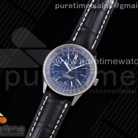 V7공장 브라이틀링 내비타이머 블랙다이얼 가죽스트랩 Navitimer 1 SS 41mm Gray Bezel Black Dial on Black Leather Strap A2824