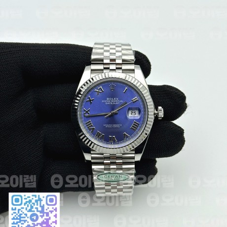 CLEAN공장 롤렉스 데이저스트 41 스틸 블루다이얼 로만인덱스 쥬빌레브레이슬릿 클린공장 Datejust 41 SS 904L Steel Clean 1:1 Best Edition Blue Roman Dial on Jubilee Bracelet VR3235