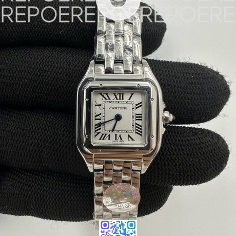 BV공장 까르띠에 팬더 22 스틸 화이트다이얼 브레이슬릿 Panthère 22mm BVF 1:1 Best Edition SS White Dial on SS Bracelet Ronda Quartz