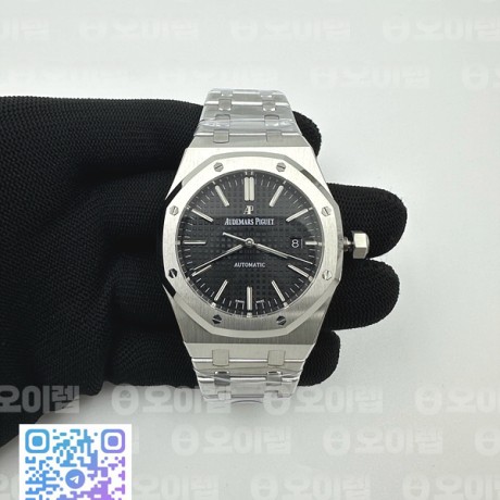 APS공장 오데마피게 로얄오크 15400 스틸 블랙다이얼 브레이슬릿 Royal Oak 41mm 15400 SS APSF 1:1 Best Edition Black Textured Dial on SS Bracelet A3120 Super Clone