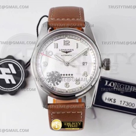 ZF공장 론진 스피릿 데이트 스틸 화이트다이얼 가죽스트랩 Longines Spirit SS/LE White ZF A2892