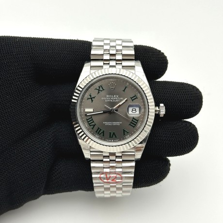 VS공장 롤렉스 데이저스트 41 스틸 슬레이트로만다이얼 쥬빌레브레이슬릿 윔블던 DJ2 41mm Jub Flt 904L SS/SS Grey/Rm VSF VS3235