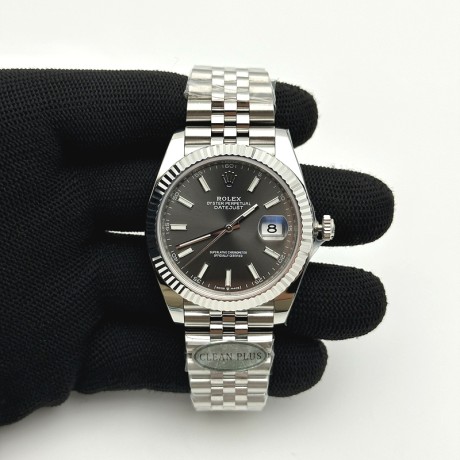 CLEAN공장 롤렉스 데이저스트 41 스틸 그레이다이얼 쥬빌레브레이슬릿 다크로듐 DateJust 41mm 126334 904L SS Clean Plus 1:1 Best Edition Gray Dial Stick Marker On Jubilee Bracelet DD3235 클린 플러스