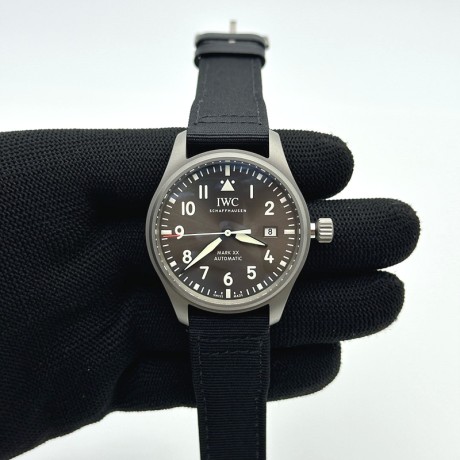 M+공장 IWC 마크20 그레이다이얼 블랙스트랩 Pilot Mark XX IW3282 Ti M+F 1:1 Best Edition Gray Dial on Black Nylon Strap MIYOTA 9015 엠플러스