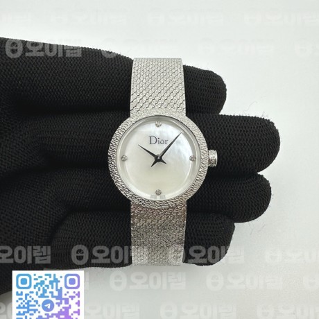 8848공장 디올 라 디 드 디올 스틸 자개화이트다이얼 브레이슬릿 La D de dior Satine SS Case 8848F 1:1 Best Edition MOP White Dial on SS bracelet Swiss Quartz