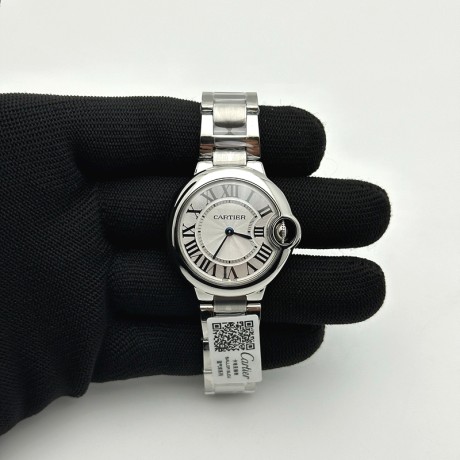 AF공장 까르띠에 발롱블루 33MM 스틸 Ballon Bleu 33mm SS White Textured Dial on SS Bracelet Jap Quartz