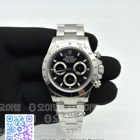 CLEAN공장 롤렉스 스틸 데이토나 블랙다이얼 브레이슬릿 클린공장 Daytona 116520 Clean 1:1 Best Edition 904L SS Case and Bracelet Black Dial SA4130 V2