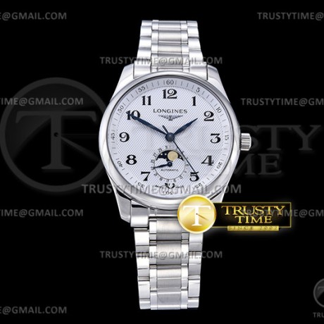 GS공장 마스터 문페이즈 화이트다이얼 Longines Master Moonphase SS/SS Wht/Num GSF A899