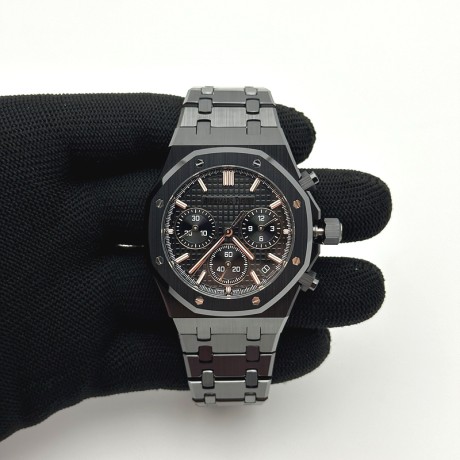 APS공장 오데마피게 로얄오크 크로노그래프 풀세라믹 블랙다이얼 브레이슬릿 26240 V2 Royal Oak Chrono 26240 Black Ceramic APSF 1:1 Best Edition on Ceramic Bracelet SA4401 Super Clone
