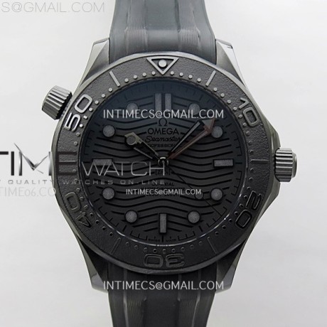 VS공장 오메가 씨마스터 300M 블랙세라믹 블랙다이얼 블랙러버스트랩 Seamaster 300m 43.5mm Black Ceramic VSF 1:1 Best Edition Black Dial on Black Rubber Strap A8806