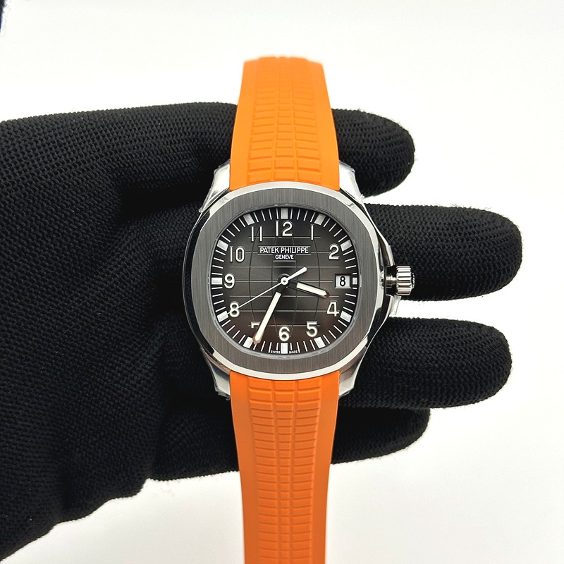 DD공장 파텍필립 아쿠아넛 5167 그레이다이얼 오렌지러버스트랩 Aquanaut Ref.5167 Orange SS/RU Grey/Num DDF DD330