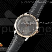 MK공장 오메가 드 빌 로즈골드금통 그레이다이얼 가죽스트랩 De Ville Date RG MKF 1:1 Best Edition Gray Dial Roman Marker on Gray Leather Strap A8800