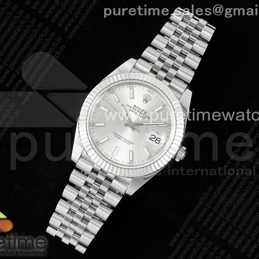WF공장 롤렉스 데이저스트 41 스틸 실버다이얼 플루티드베젤 쥬빌레브레이슬릿 DateJust 41 126334 WF 1:1 Best Edition 904L Steel Silver Stick Dial on Jubilee Bracelet VR3235