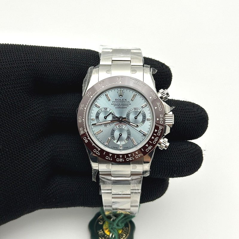 OM공장 롤렉스 세라믹 데이토나 아이스다이얼 바게트인덱스 브레이슬릿 Daytona 116506 SS OMF Best Edition Ice Blue Crystal Dial on SS Bracelet A7750