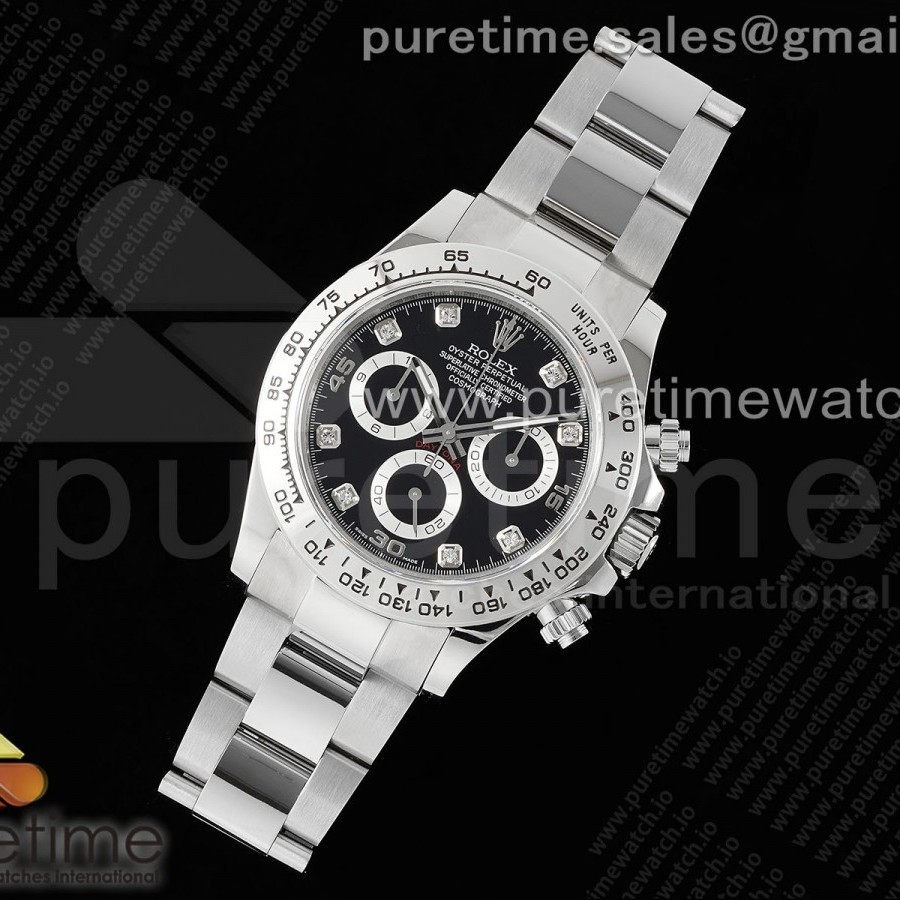 QF공장 롤렉스 스틸 데이토나 블랙다이얼 8P 다이아몬드인덱스 브레이슬릿 Daytona 116509 QF 1:1 Best Edition Black Diamonds Dial on SS Bracelet SA4130 V2
