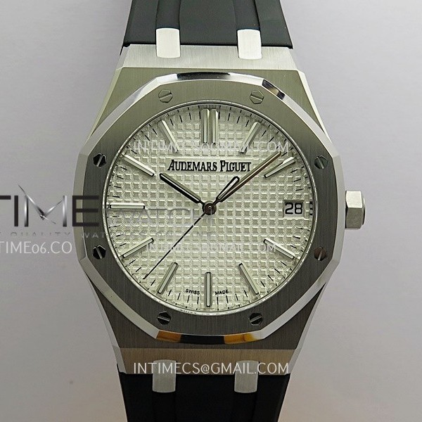 [26.01 UP] DD공장 오데마피게 로얄오크 15510 화이트다이얼 러버스트랩 Royal Oak 41mm 15510 SS DDF 1:1 Best Edition Silver Dial On Black Rubber Strap Super Clone DD4302