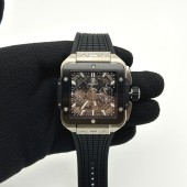 BB공장 유니코 스퀘어뱅 42 티타늄세라믹케이스 스켈레톤다이얼 블랙러버스트랩 Square Bang Unico 42mm Titanium/Ceramic BBF 1:1 Best Edition Skeleton Dial on Black Rubber Strap A1280