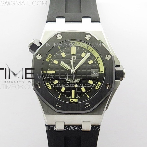 ZF공장 오데마피게 로얄오크 오프쇼어 다이버 15720 블랙다이얼 러버스트랩 Royal Oak Offshore Diver 15720 Ceramic Bezel ZF 1:1 Best Edition Black Dial on Black Rubber Strap A4308