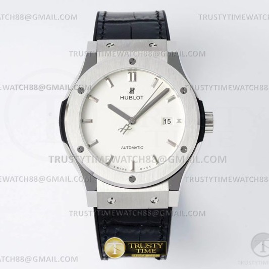 JJ+공장 위블로 클래식퓨전 42mm 화이트다이얼 가죽스트랩 Classic Fusion Bang 42mm SS/LE White JJ+F A1110  (제이제이플러스)