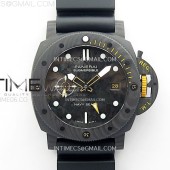 VS공장 파네라이 PAM1324 카보테크 카본다이얼 러버스트랩 PAM1324 Carbotech 44mm GMT VSF 1:1 Best Edition Carbon Dial on Black Rubber Strap P.9011