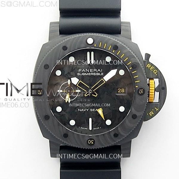 VS공장 파네라이 PAM1324 카보테크 카본다이얼 러버스트랩 PAM1324 Carbotech 44mm GMT VSF 1:1 Best Edition Carbon Dial on Black Rubber Strap P.9011