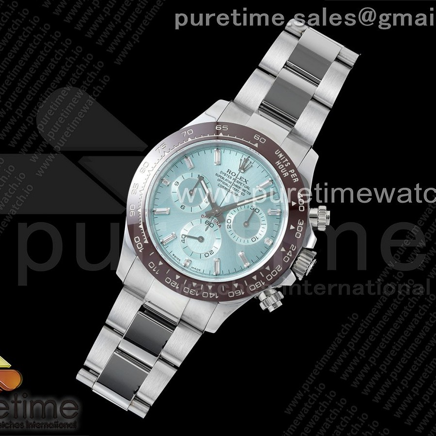 QF공장 롤렉스 스틸 데이토나 아이스다이얼 바게트인덱스 브레이슬릿 Daytona 116506 QF 1:1 Best Edition Ice Blue Dial Crystal Markers on SS Bracelet SH4130 V3