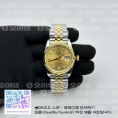 GM공장 롤렉스 데이저스트 36 옐로우골드콤비 샴페인다이얼 다이아몬드인덱스 쥬빌레브레이슬릿 DJ 36mm Jub Flt 904 YG/SS Gold/Dia GMF VR3235