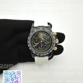 GET공장 롤렉스 데이토나 PVD블랙케이스 스켈레톤다이얼 러버스트랩 Daytona PVD Ceramic Bezel GETF Best Blacken Skeleton Blue Dial on Blue Rubber Strap SA4130