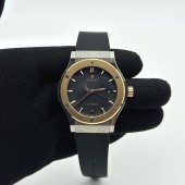 JJ+공장 위블로 클래식퓨전 42mm 로즈골드콤비 블랙다이얼 러버스트랩 Classic Fusion Bang 42mm SS/RG/RU Black JJ+F A1110  (제이제이플러스)