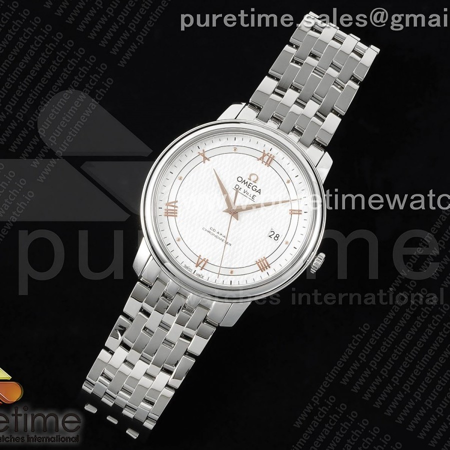 TWS공장 오메가 드 빌 스틸 화이트텍스쳐다이얼 골드인덱스 브레이슬릿 De Ville SS TWF 1:1 Best Edition White Dial RG Markers on SS Bracelet MIYOTA 9015