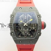 RM공장 리차드밀 RM027-03 NTPT 카본케이스 스켈레톤다이얼 레드러버스트랩  RM027-03 NTPT Real Tourbillon RMF Best Edition Skeleton Dial on Red Rubber Strap